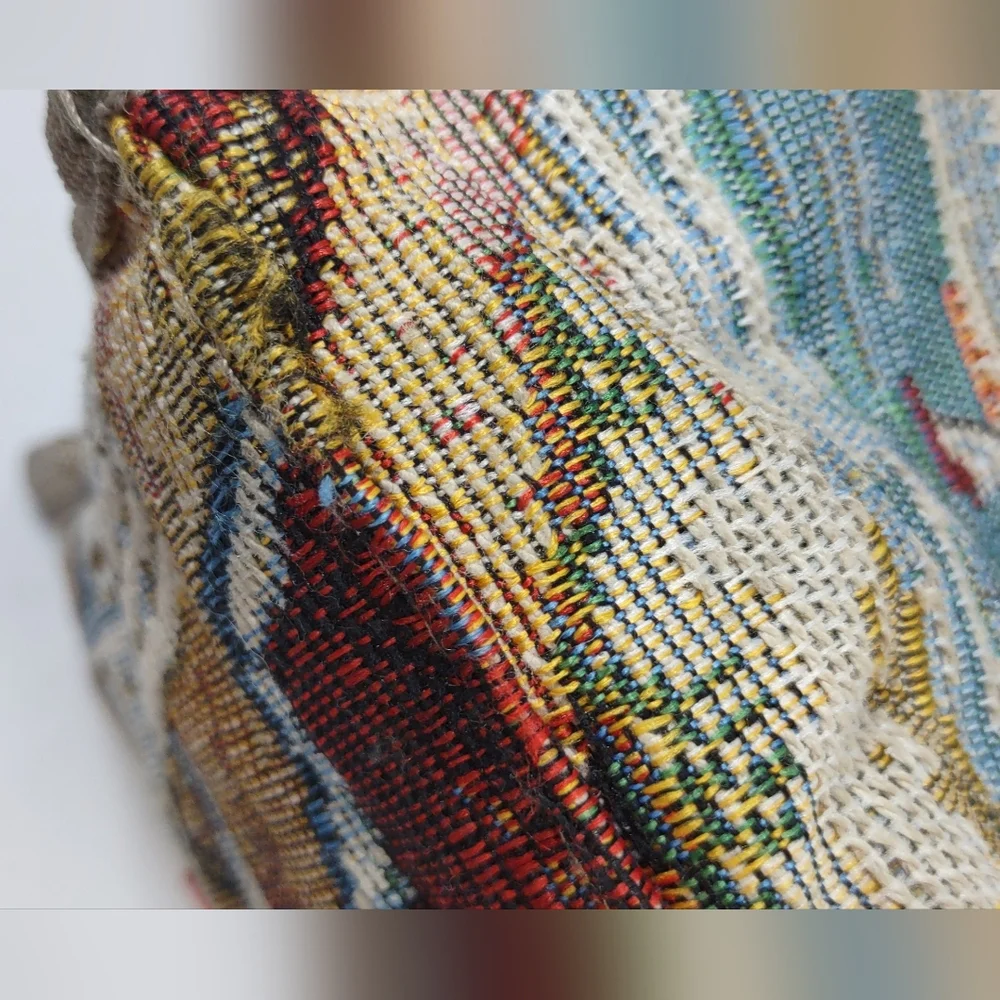 Jade Vintage Multicolor Coastal Beach Scene Tapestry Tote E/ Coin Purse